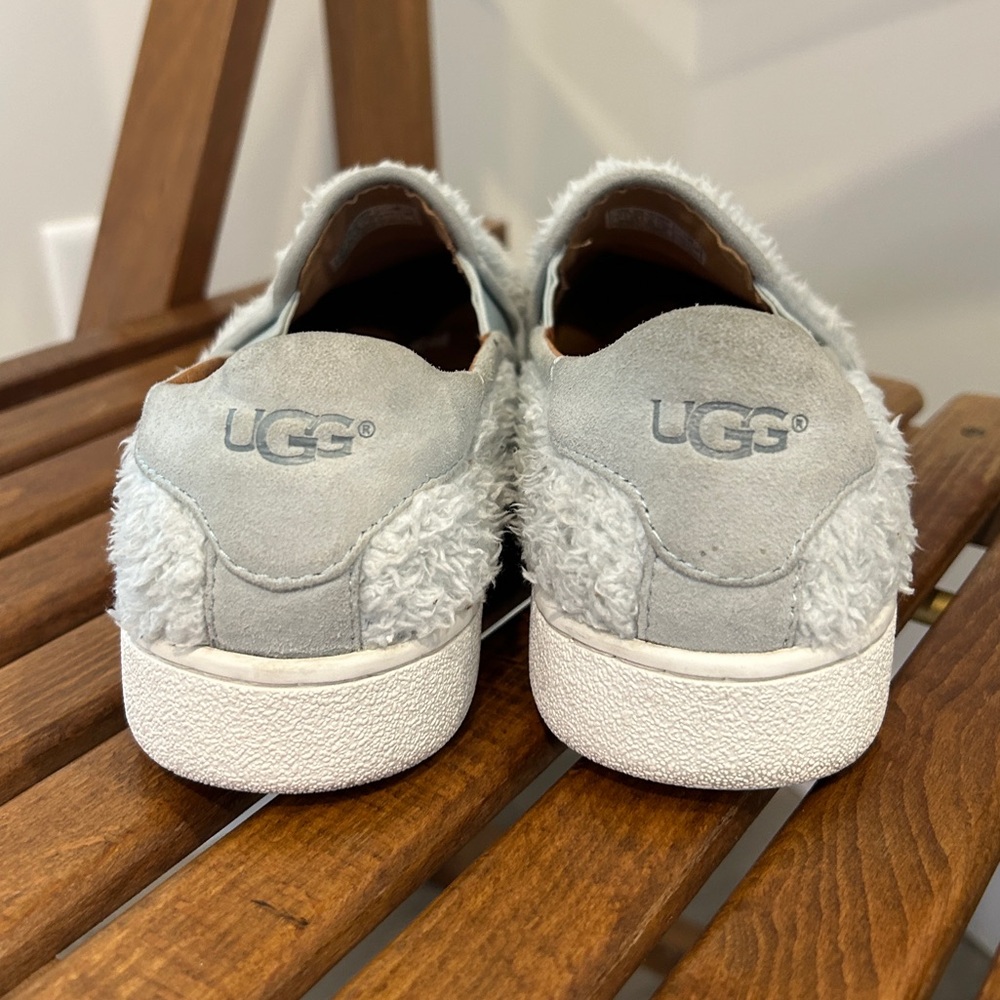 UGG Ricci Slip-on Fuzzy Sneakers -Iceberg Blue Faux Fur size 7 - Picture 5 of 8